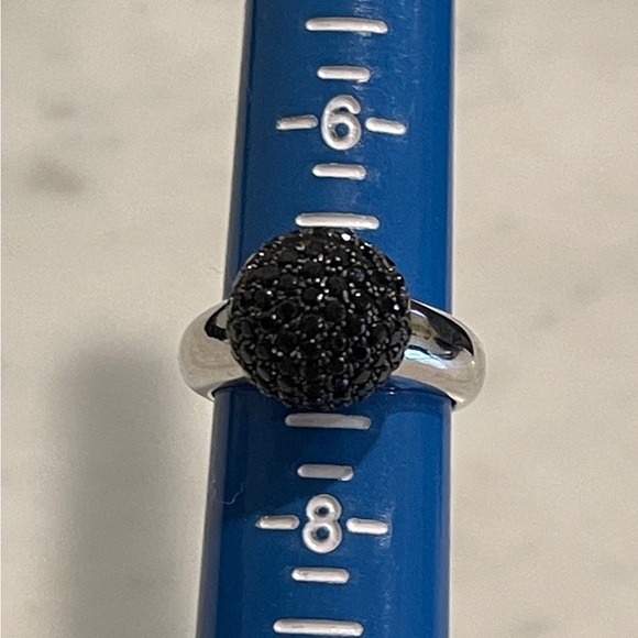 Milor Black Spinel Sterling Large Ring - Picture 2 of 9